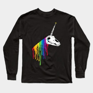 Dripping Unicorn Skull Long Sleeve T-Shirt